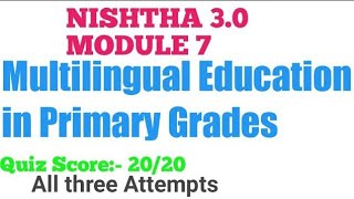 CourseModule 7 Quiz Answers JKFLNMultilingual Education in Primary Grades [upl. by Astrix]