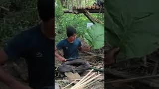 bushcraft build camp camping survival shelter wildlife skills lifehacks forest [upl. by Melessa]