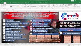 VALORIZACIONES DE OBRAS CON PLANTILLA EXCEL CON EXCEL PROFESIONAL 2023 PARTE 2 EJEMPLO N°01 [upl. by Assilram]