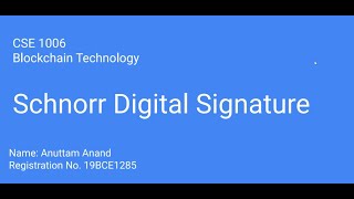 Schnorr Digital Signature [upl. by Anattar]