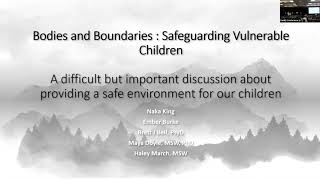 Bodies and BoundriesSafeguarding Vulnerable People [upl. by Yeliw]