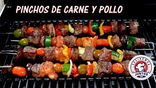 Pinchos o brochetas de carne y pollo [upl. by Odranreb]