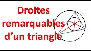 Droites remarquables dun triangle Hauteurs Médianes Médiatrices et Bissectrices Sixième [upl. by Netsrejk214]