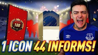 PACKED AN ICON  44 INFORMS TOP 100 MONTHLY FUT CHAMPIONS REWARDS amp WEEKLY PACK OPENING [upl. by Ittocs]