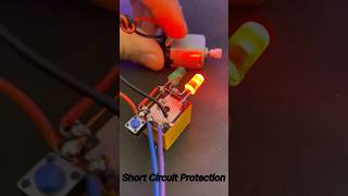 Short Circuit Protection using relay Green LED for normal red LED for fault reset with a button🚨 [upl. by Aticnemrac]