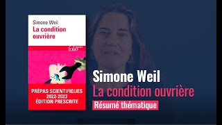 La Condition ouvrière de Simone Weil – Résumé thématique  Programme prépa scientifique 202223 [upl. by Eyar]