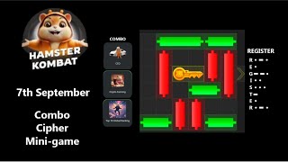 Hamster Kombat today 7th of September Puzzle Combo Cipher [upl. by Edac499]