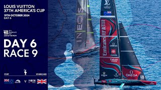 EPIC RACING🔥 Louis Vuitton 37th Americas Cup Race 9  Emirates Team New Zealand vs INEOS Britannia [upl. by Jagir255]