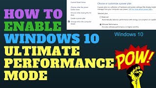 How to Enable Windows 10 Ultimate Performance Mode [upl. by Winshell932]