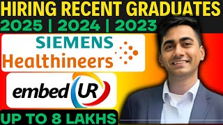 embedUR Systems Hiring Engineering Graduates  Siemens OFF Campus Drive For 2024  2023 Batch Hiring [upl. by Menard720]