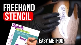 Beginner Freehand Tattoo Stencil Tutorial [upl. by Airdnua]