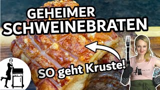 Der geheime Schweinebraten  So geht Kruste  Die Frau am Grill [upl. by Norbert]