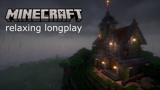 Rainy Gothic Library Minecraft Relaxing Longplay No Commentary [upl. by Jeth]