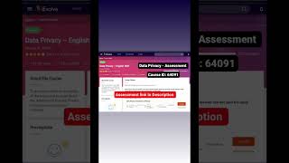 64091  Data Privacy Assessment answers iEvolve TCS tcs [upl. by Ert]
