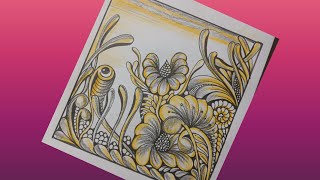 peaceful zentangle pattern  zentangle step by step  Relaxingzenmethods zentangleart art tangle [upl. by Vokaay]