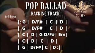 Backing Track Pop Ballad in G Ionian [upl. by Enaasiali469]