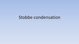 Stobbe condensation name reaction organic chemistry english [upl. by Tenn26]