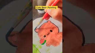 A cute bear with rose🌹youtubeshorts drawing newvideo yrshorts subscribe colouring minivlog [upl. by Balkin]