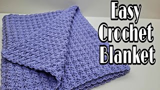 Easy Crochet Blanket  Crochet Beginner Blanket  Bag O Day Crochet Tutorial [upl. by Harriett200]