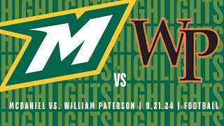 McDaniel Football Highlights  92124 vs William Paterson [upl. by Lalitta]