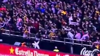 Los saludos apolíticos de la grada Yomus Curva Nord Valencia CN10 en Mestalla [upl. by Lyda]