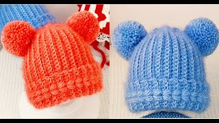 Cute and beautiful free pattern hat for childrenEasy to crochet with me [upl. by Ball]