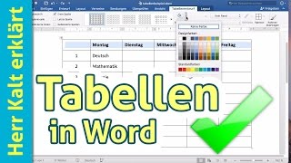 Tabellen in Word – AnleitungTutorial [upl. by Ahtan]