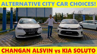 KIA Soluto EX vs Changan Alsvin Platinum  City Car Showdown [upl. by Eelrak151]