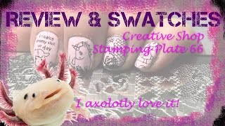 Review and Swatches Creative Shop Stamping Plate 66 [upl. by Aney]