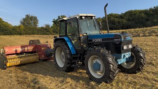 FORD 8240 tractor walk around with New Holland 575 Baler [upl. by Acker604]