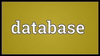 Database Meaning [upl. by Ateiram]