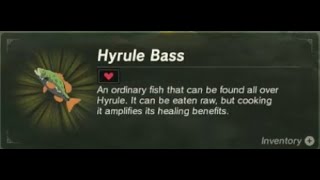 Hyrule Bass  Farming Location 1  Zelda BOTW [upl. by Nickolas]