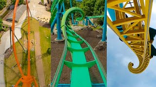 Every Roller Coaster at Dorney Park Front Seat POV Iron Menace Steel Force Talon Hydra [upl. by Naitirb]