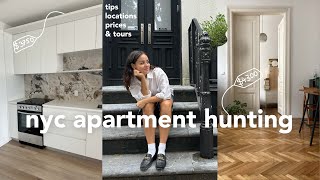 NYC APARTMENT HUNTING  10 apt tours w prices amp tips [upl. by Ahsiuqram310]