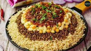 Koshari Recipe by SooperChef Arabia Egyptian Street Food [upl. by Midge954]