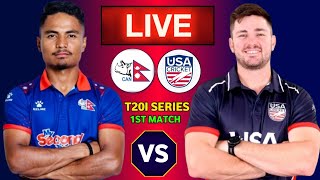 Nepal vs Usa T20i Live  Usa T20i Series Match 1 LIVE SCORES amp COMMENTARY  Nepal vs Usa Live [upl. by Yrevi]