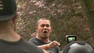 Patriot Prayer Antifa clash in Downtown Portland [upl. by Orlanta109]