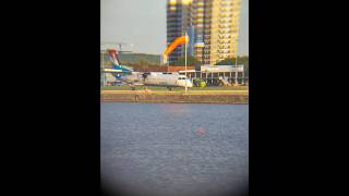 luxair q400 landing at London city airport [upl. by Nancey]