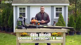 EGO PowerPlus Backpack Blower vs Gas by Skip Bedell [upl. by Adamo855]