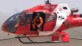 Airbus H130 Helicopter Landing at Air Base [upl. by Saxon]