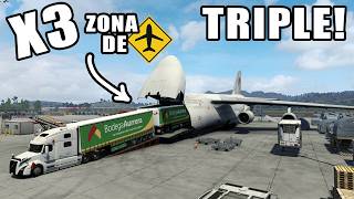 Trailer TRIPLE Saliendo de un AVIÓN en el Aeropuerto de Guadalajara American Truck Simulator [upl. by Hadden962]