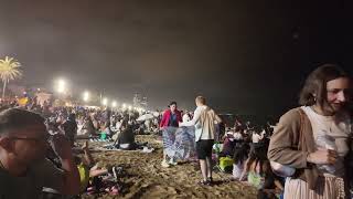 🇪🇸 4K Walk  Beach Parties at Barcelona Beaches Spain during Sant Joan Festival 2024 [upl. by Olivia]