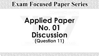 Q11  Applied Paper No01  Exam Focused Paper Series  PAPER CLASS  2025 Theory  Combined Maths [upl. by Aniraz798]