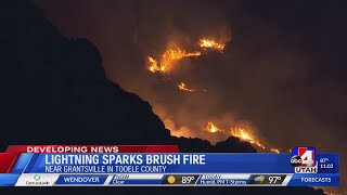 Lightning Sparks Brush Fire [upl. by Andromache]