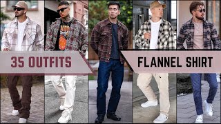 35 Flannel Shirts Outfit Ideas for Fall 2023  Mens Fashion [upl. by Anuahsed]