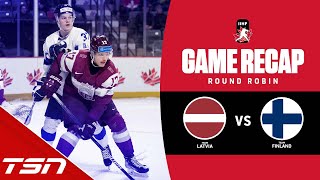 Latvia vs Finland  2023 World Juniors Highlights [upl. by Ontine]