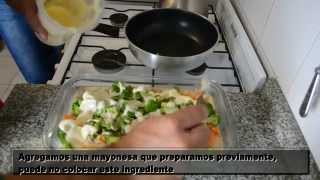 Receta de brocoli gratinado con pollo y queso  Cocinando en casa [upl. by Herzig]