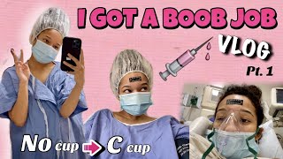 I GOT A BOOB JOB Vlog Breast Augmentation Pt 1 [upl. by Aisetra]