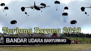 Latihan Terjun Payung Di Bandar Udara Banyuwangi Blimbingsari13 Feb 2018 [upl. by Monjan]