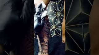 freehand Polynesian tattoo half sleeve wrap around [upl. by Sivolc]